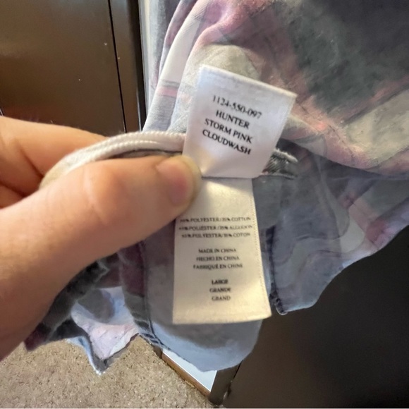 Rails Hunter Plaid Flannel Button Down Shirt Storm Pink Cloud Wash Pocket L - Picture 6 of 9